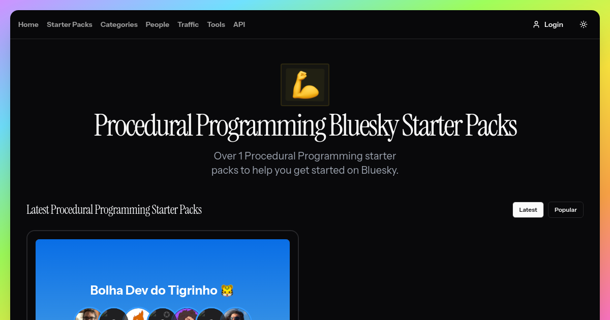 Procedural Programming Bluesky Starter Packs [1+ Lists • Jun 2025]