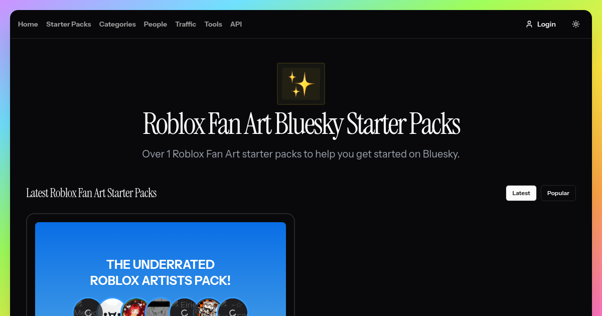 Roblox Fan Art Bluesky Starter Packs [1+ Lists • Jul 2025]