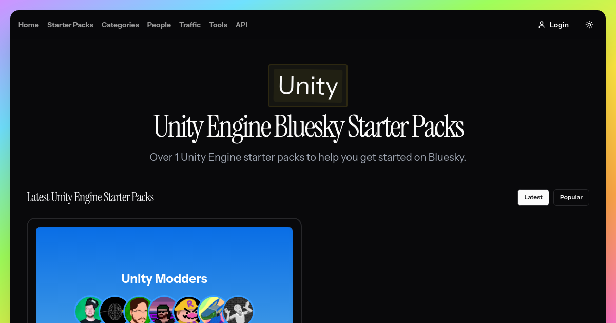 Unity Engine Bluesky Starter Packs [1+ Lists • Mar 2025]